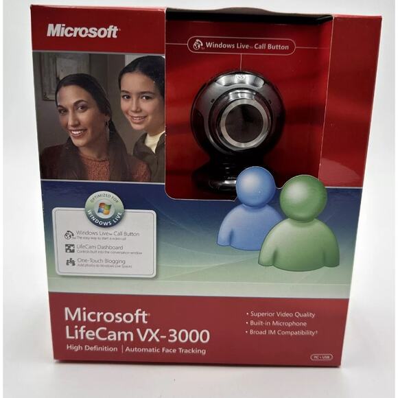 Microsoft Windows Live Messenger LifeCam VX-3000 USB 2.0 Webcam PC NOS (NEW) - Picture 1 of 2